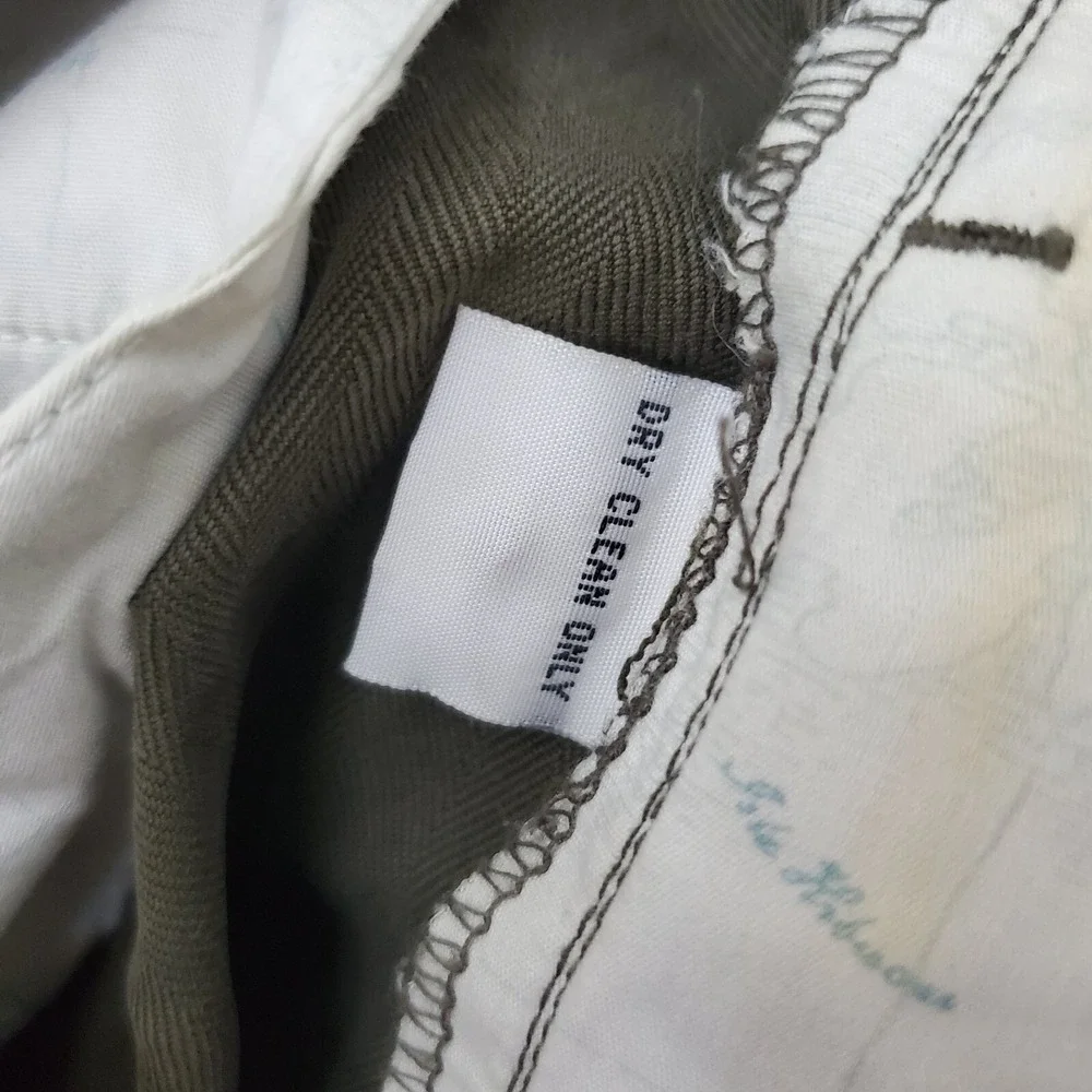 Tommy Bahama Men Pants 34 Olive Chino Pleated 100% Silk Relaxed Fit READ